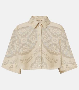 Valentino Cropped cotton-blend shirt