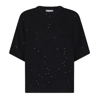 Brunello Cucinelli Jumpers - female - Brunello Cucinelli - Round-neck Knitwear - Black - L - Knitwear