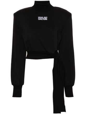 Versace Jeans Couture Sweater met geborduurd logo - Zwart