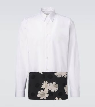 Dries Van Noten Paneled cotton poplin shirt