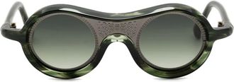 Yohji Yamamoto Occhiali da sole tondi - Verde