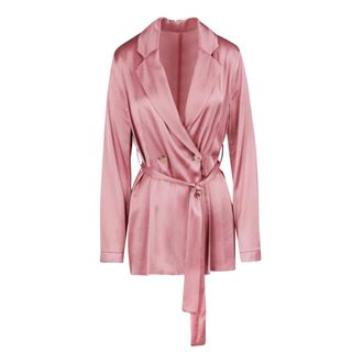 ottod'Ame Blazers, female, Pink, Size: 2XS Satin Wrap Jacket