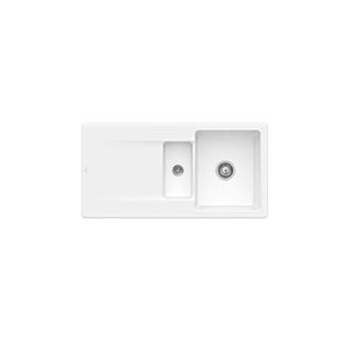 Villeroy & Boch Villeroy&boch - Fregadero 1 1/2 Senos Villeroy Et Boch Siluet 60 R Snow White Ceramicplus Con Desag&uuml;e Autom&aacute;tico