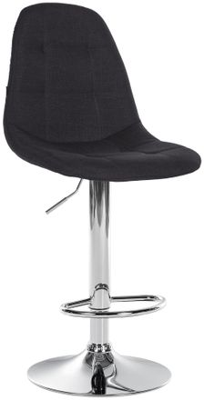 Clp Clp - Taburete De Bar Elmore De Tela Negro Metal Cromado