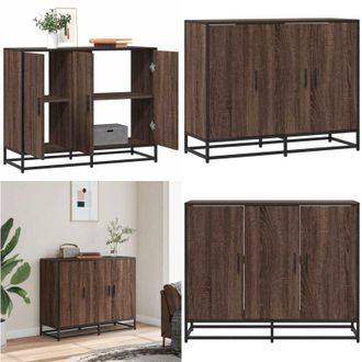 vidaXL Credenza Rovere Marrone 94x35x76 cm in Legno Multistrato - Credenza moderna - Credenza marrone