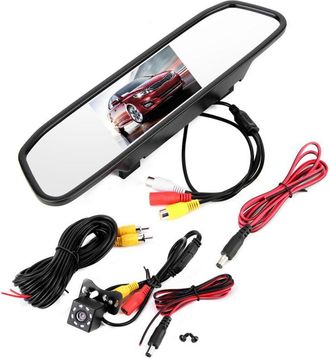 OEM Monitor De Espejo Retrovisor Para Coche Hd De 4,3 Pulgadas Con 8 Led, Visi&oacute;n Nocturna Y C&aacute;mara De Marcha Atr&aacute;s Resistente Al Agua