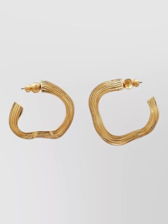 Cult Gaia palais hoop earrings textured design