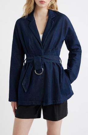 Rag & Bone Mandi Belted Denim Blazer in Ocean Rinse at Nordstrom, Size 10