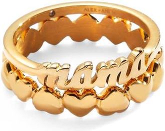 Alex and Ani Mama Ring Set of 2 in Gold at Nordstrom, Size 7