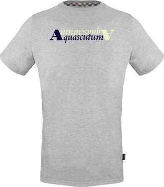 Aquascutum Heren Reflecterend Logo T-Shirt (Grijs)