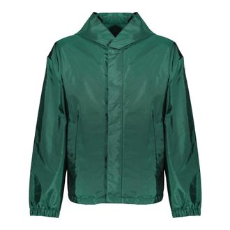 Moncler Rain Jackets, male, Green, Size: 2XL Grandas Windbreaker