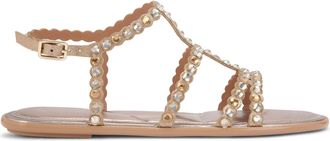 Carvela Womens Confetti Flat Sandals - Gold Fabric - Size UK 5