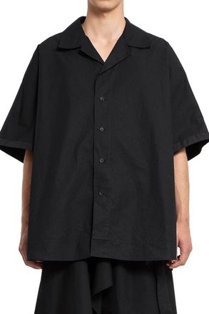 Craig Green Zwarte Handdoek Shirt met Inkeping Kraag - Heren - Korte mouwen Overhemden - Zwart - S - Overhemden