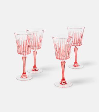 Les-Ottomans Set of 4 striped crystal wine glasses