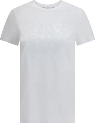 Max Mara Geborduurd Monogram T-shirt - Dames - T-shirts - Wit - M - Katoen - Tops