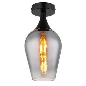 Globo Lighting Plaf&oacute;n - Lavus - Negro - Vidrio - &Oslash; 15cm - E27 - 15552d3