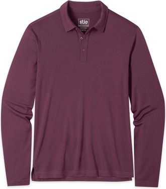 Stio | Mens Alpin Lightweight Merino Polo Shirt Long Sleeve, Size Extra Large in Aubergine | Wool