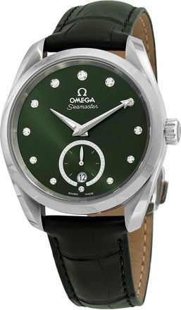 Omega Seamaster Automatic Chronometer Diamond Green Dial Ladies Watch 220.13.38.20.60.001