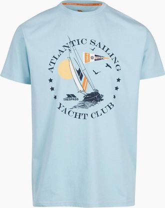 Trespass Mens Lettering Graphic Crew Neck Short Sleeve T-Shirt - Blue - Size: 40