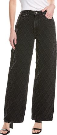 Rag & Bone Rag & Bone Logan Quilted Washed Black Wide Leg Jean