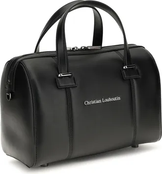 Christian Louboutin Mens Small Tactical Leather Handbag Black Calf Bos Taurus Travel Bags Suitcases