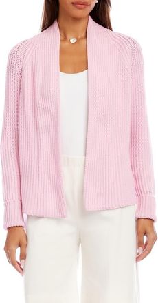 Karen Kane Rib Crop Cardigan in Pink at Nordstrom, Size X-Large