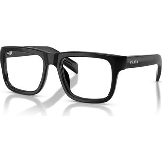 Prada 52mm Rectangle optical glasses in Black at Nordstrom