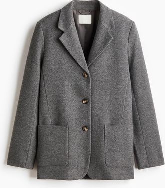 H&M Wool-blend Blazer in Gray Melange at Nordstrom, Size Xx-Large