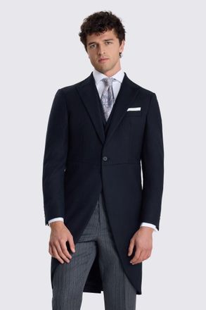 Vitale Barberis Italian Tailored Fit Black Herringbone Suit Jacket