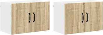 vidaXL Kitchen Wall Cabinet with Door 2 pcs Sonoma Oak 60 x 31 x 40 cm vidaXL