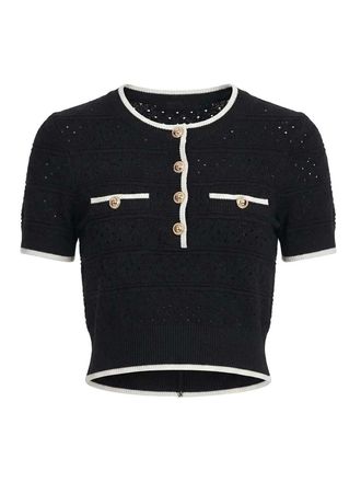 Self Portrait Pointelle Knit Top