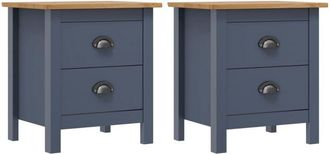 vidaXL Comodini Hill Grigi 2 pz 46x35x49,5 cm in Legno di Pino - Vidaxl
