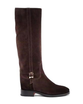 Santoni Suede Riding Boot in Brown at Nordstrom, Size 10.5