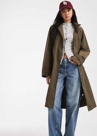 Asos Tall ASOS DESIGN Tall - Giacca antipioggia kaki-Nero