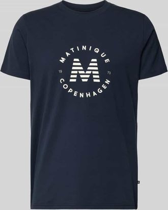 Matinique T-Shirt mit Label-Print Modell Jeramy in Marine, Gr&ouml;&szlig;e XL