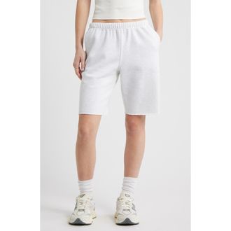 BP. Long Fleece Sweat Shorts in Grey Fog Heather at Nordstrom, Size Xx-Small