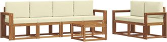 vidaXL Conjunto De Sof&aacute;s De Exterior 7 Uds. Natural Y Crema Vidaxl