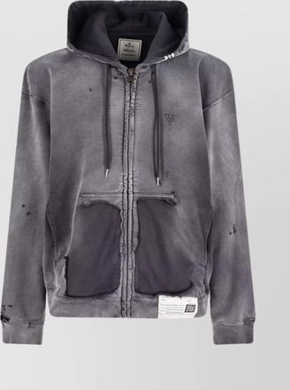 Miharayasuhiro hooded sweatshirt with distressed finish and front pockets