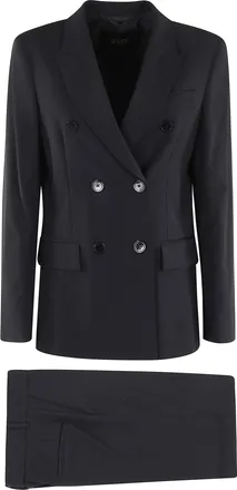 Seventy Blue Double-Breasted Peaked-Lapels Wool Suit