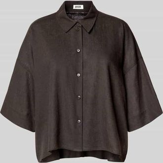 Drykorn Drykorn Relaxed Fit Bluse aus Leinen-Viskose-Mix in Schoko, Gr&ouml;&szlig;e 34