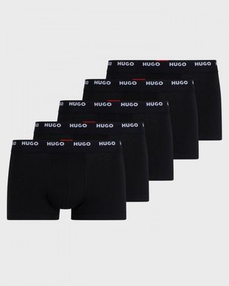 HUGO BOSS 5-Pack Katoenen Stretchboxers, Zwart