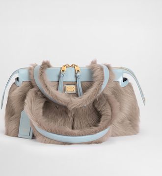 Dolce & Gabbana Vittoria Shoulder Bag In Shearling And Calfskin - Woman Shoulder And Crossbody Bags Multicolor Onesize