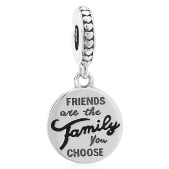 Pandora Tag Silver Dangle With Black Enamel