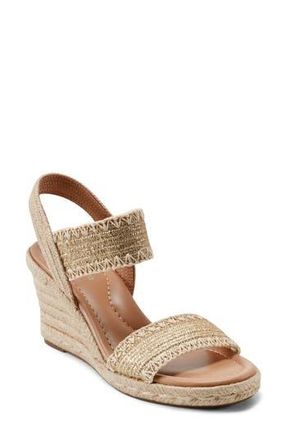Easy Spirit Ariella Espadrille Wedge Sandal in Metallic Gold at Nordstrom Rack, Size 10
