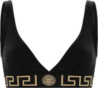 Versace Bralette A Triangolo Con Bordo Greca-Donna