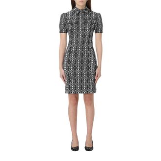 Max Mara Witte Jurk met Kraag Elegante Stijl - Dames - Korte kleedjes - Zwart - 2XS - Kleedjes