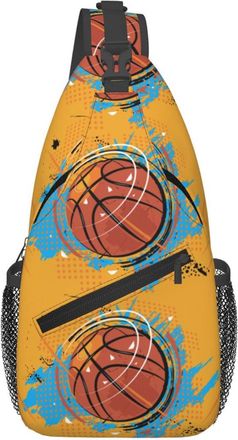 Generic Basketball Pop Sling Bag Breathable Cross Body Bag Lightweight Backpack For Sports Outdoors Runner