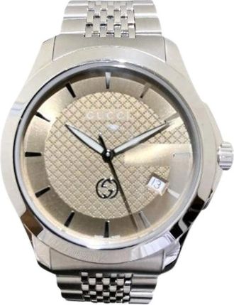 Gucci Pre-owned Watches, male, Gray, Size: ONE SIZE Pre-owned G-Timeless Stainless Steel Watch