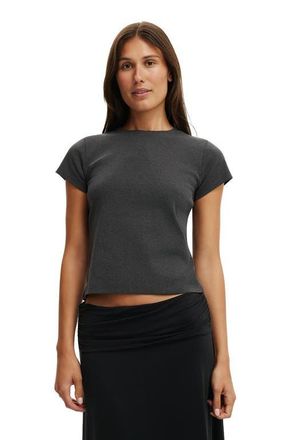 Cotton On Womens 90 S Baby Tee in Charcoal Marle at Nordstrom, Size Xx-Small