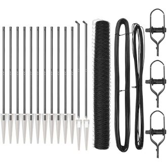 vidaXL Reja Con Postes Gris 1.4 X 25 M Acero Recubierto De Pvc Vidaxl